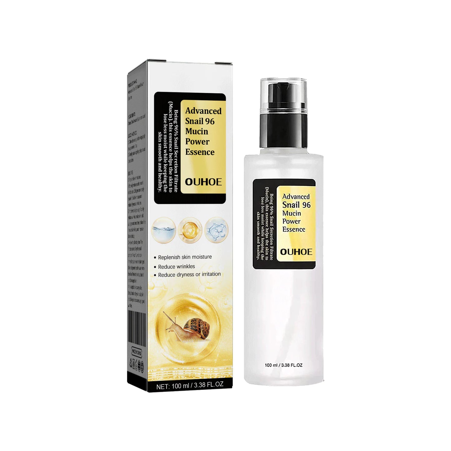 Korean Snail Mucin 96% Facial Essence - Anti-Aging & Brightening